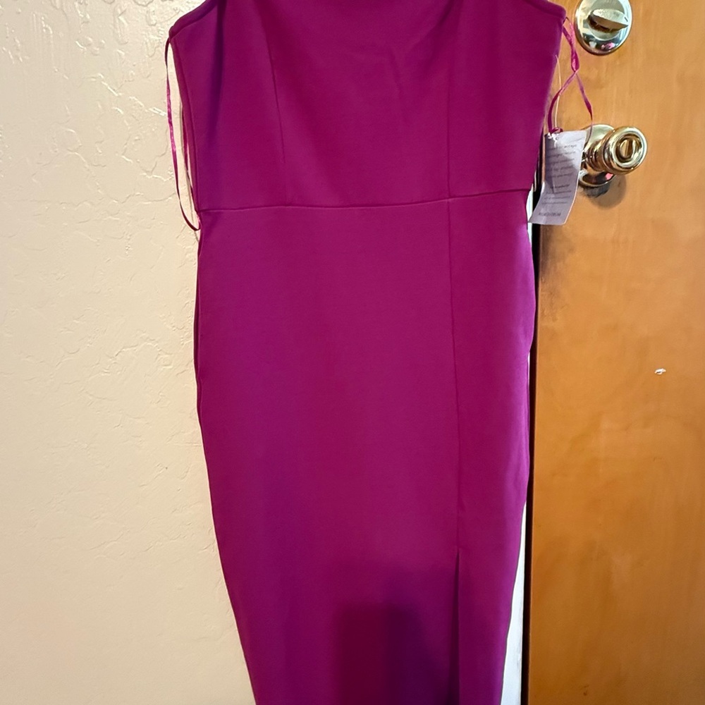 MELLODAY Asymmetrical Magenta Dress